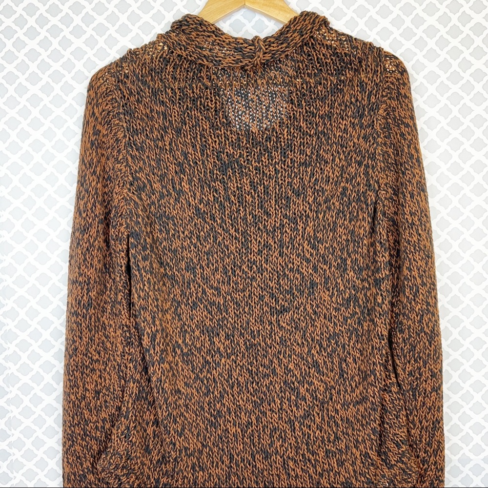 NWOT Eileen Fisher Marled Organic Cotton Blend Funnel-neck Sweater In Nutmeg - Picture 7 of 11